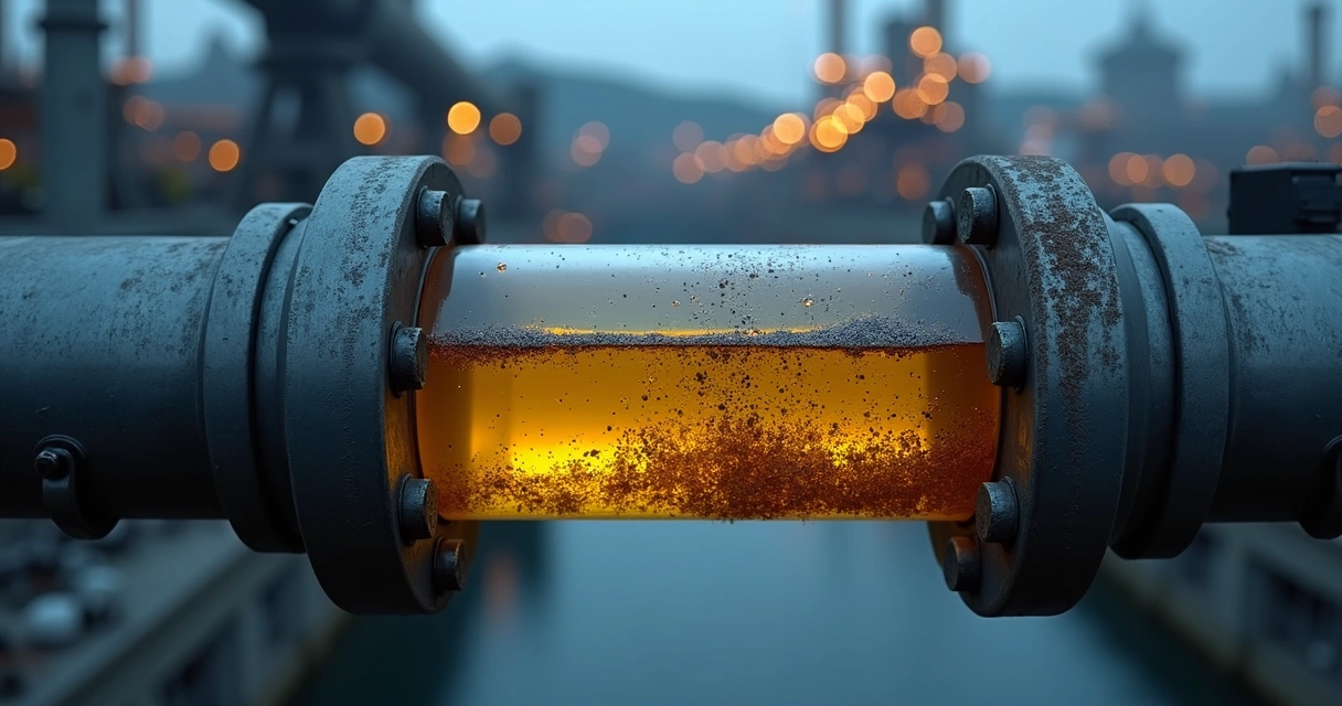 Sensor digital monitora contaminação de óleo hidráulico em tubulação industrial