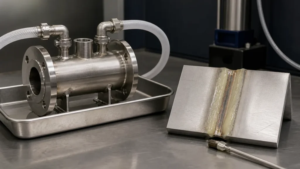 Comparação entre decapagem por circulação em spool e aplicação localizada em solda de aço inox