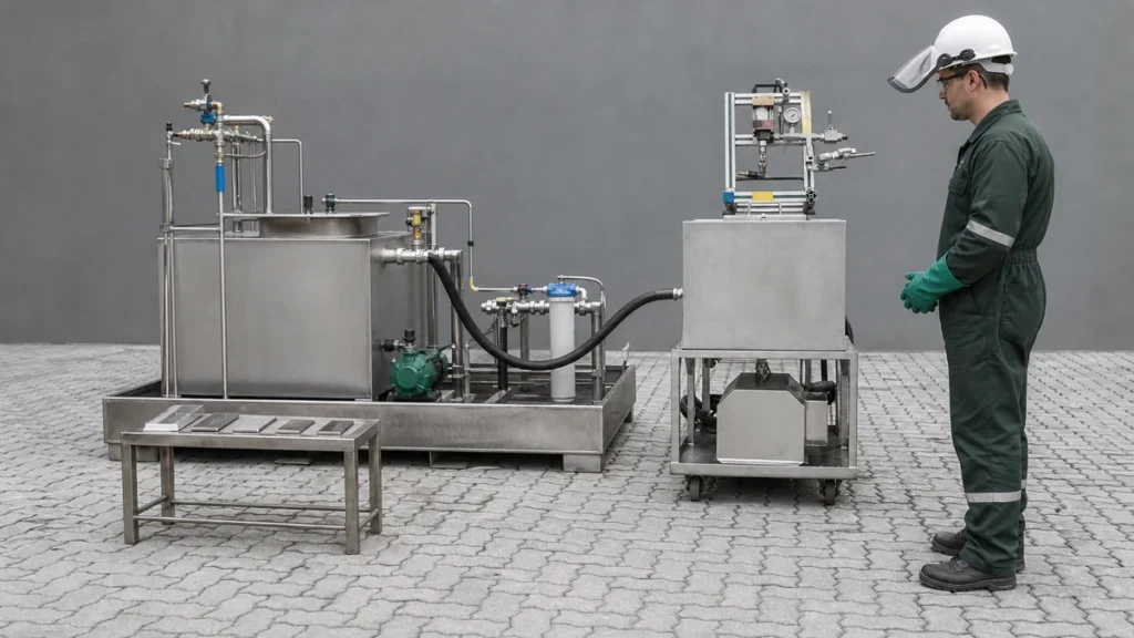 Controle de amostras e parâmetros durante decapagem de tubulações industriais