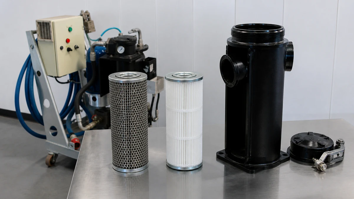 Comparação de elementos filtrantes nominal e absoluto para óleo hidráulico industrial