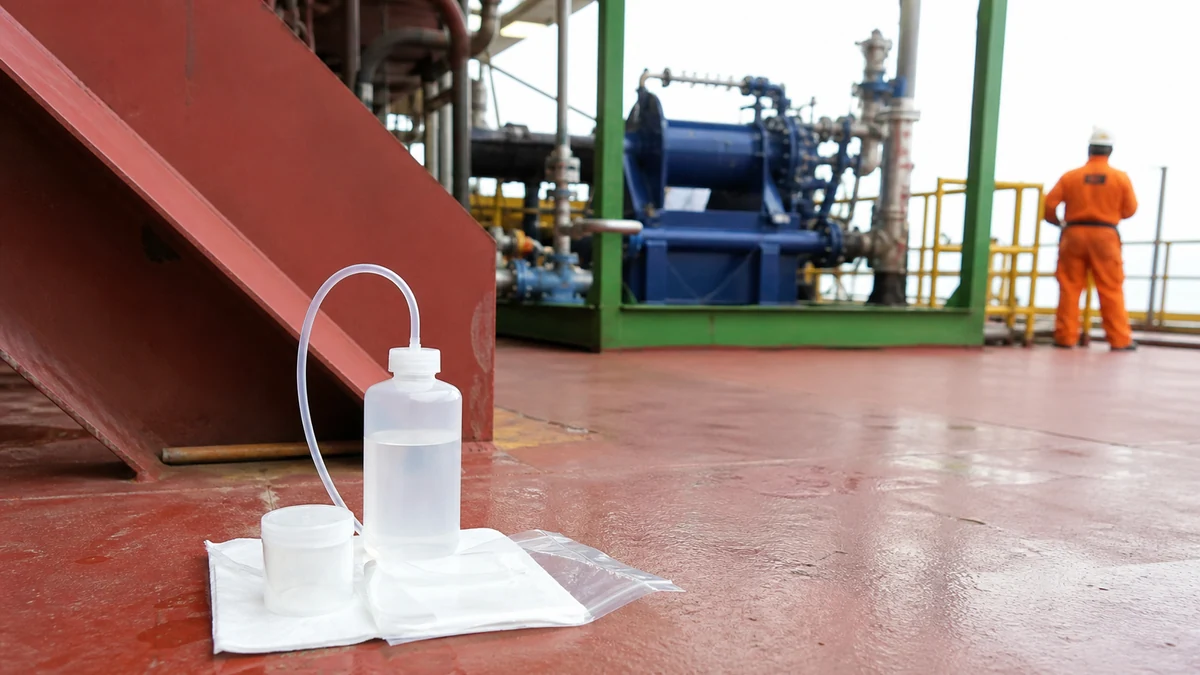 Inspeção de superfície metálica offshore após hidrojateamento e antes do revestimento