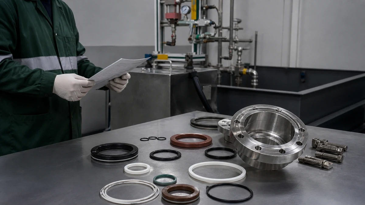 Inspeção de juntas e vedações antes de limpeza química industrial
