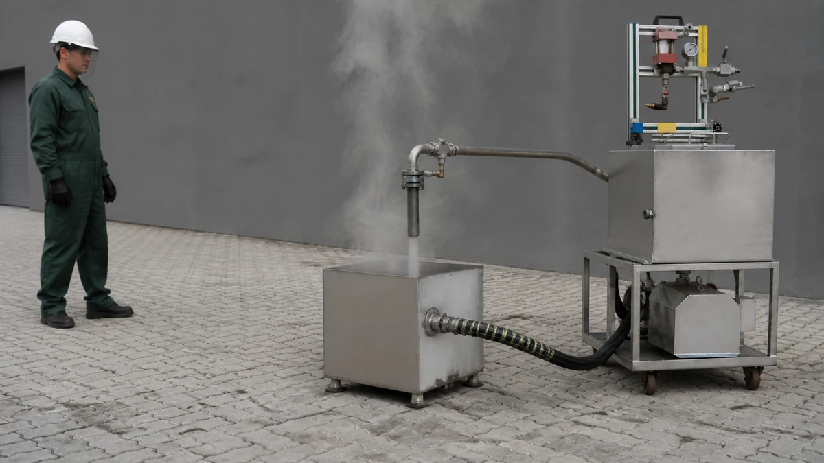 Sistema industrial de limpeza química assistida por vapor com coleta de condensado
