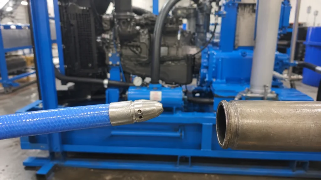 Bico invertido de retrolavagem preparado para tubo industrial de pequeno diâmetro