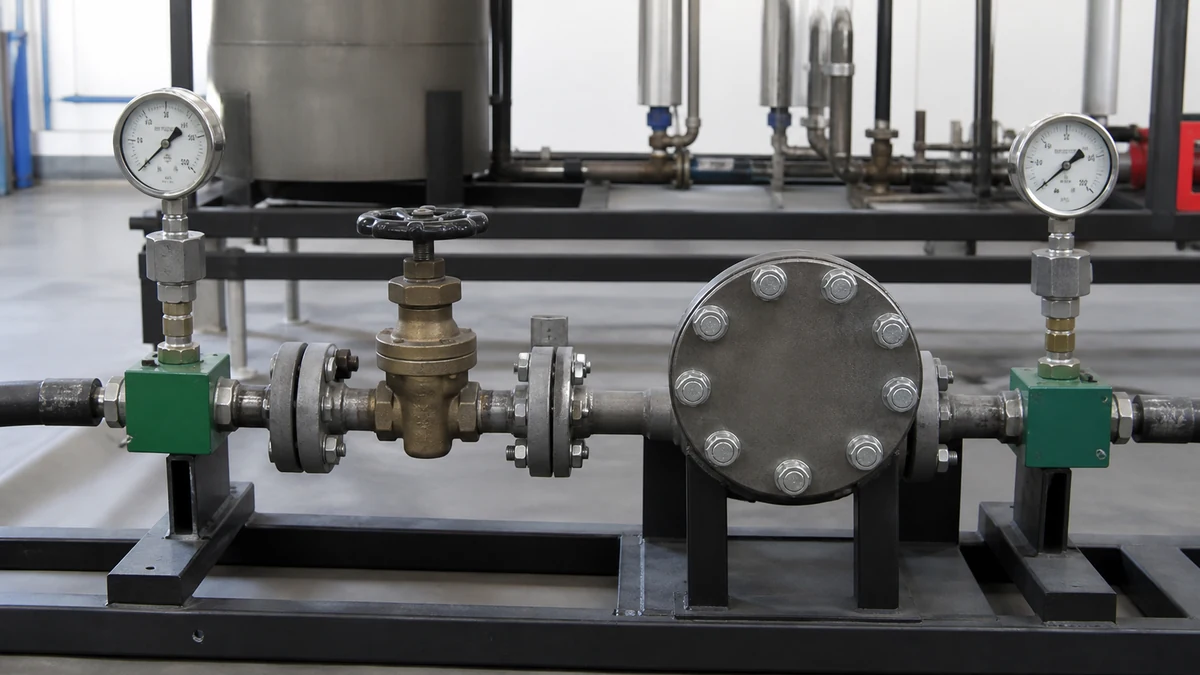 Comparação física entre válvula fechada e flange cego em limite de teste