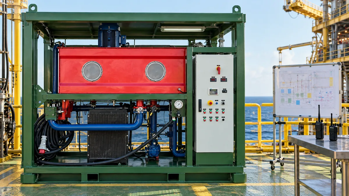 Equipamento offshore preparado para operação com recursos de comunicação e planejamento