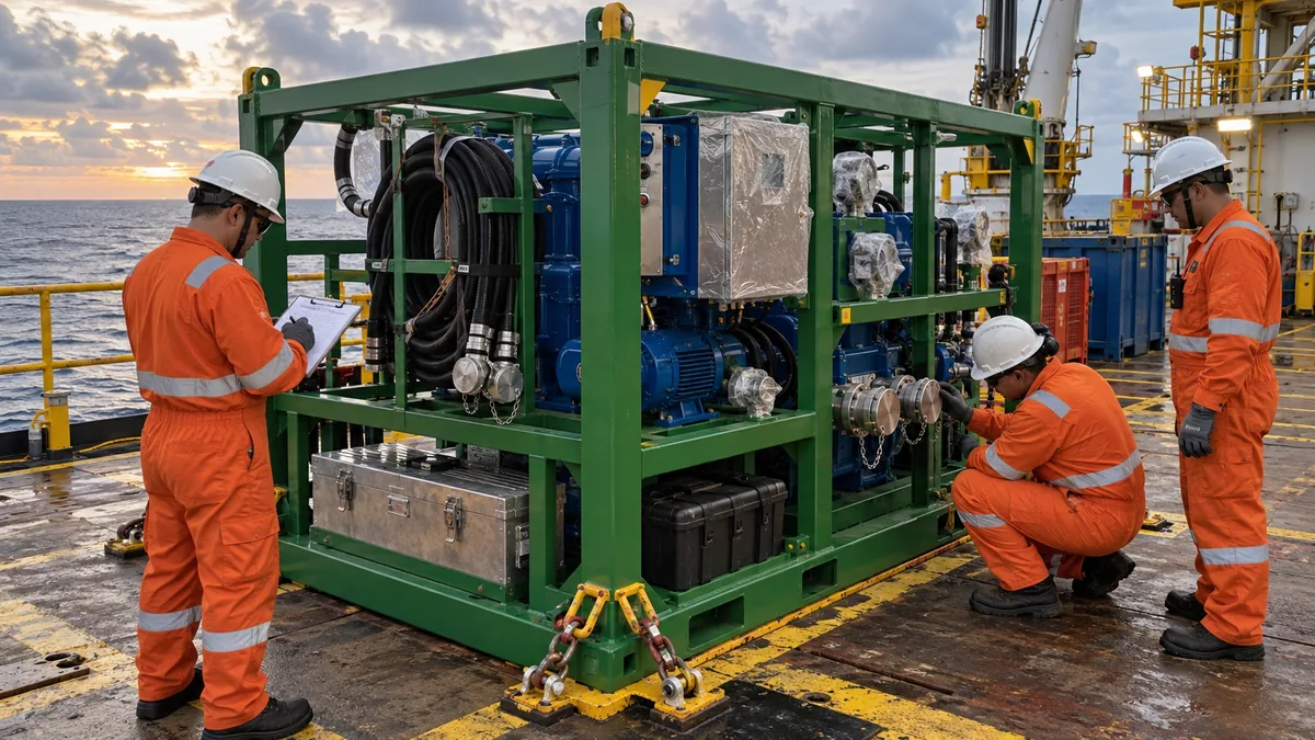 Desmobilização offshore em contexto industrial técnico e realista