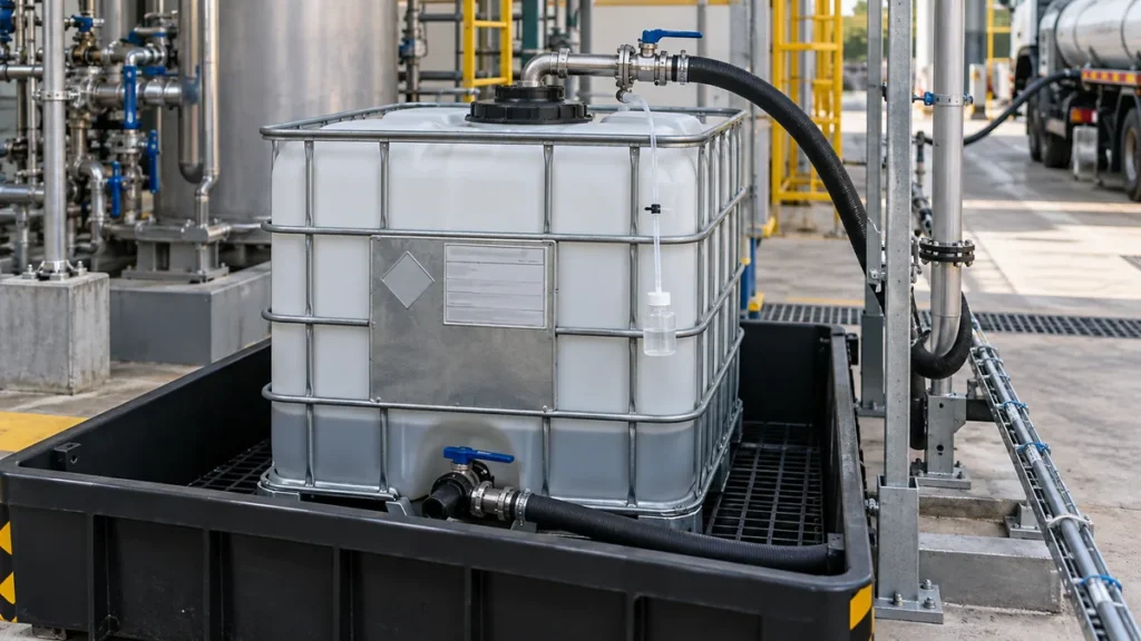 Efluente da limpeza química em contexto industrial técnico e realista