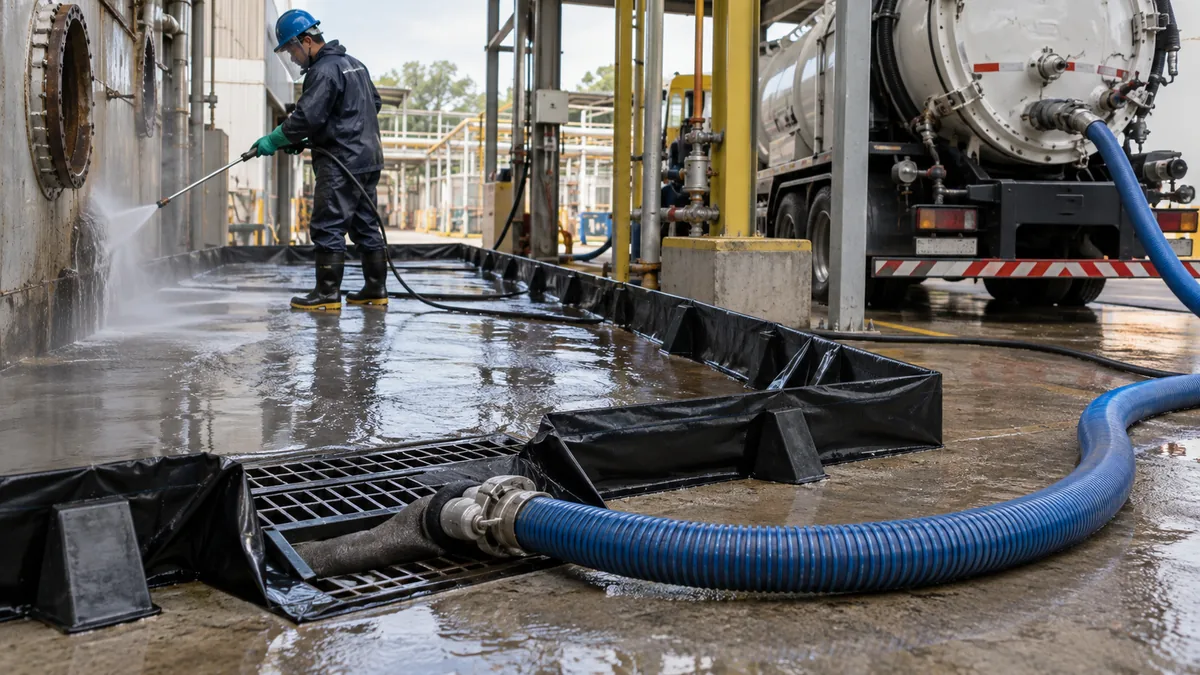 Efluente do hidrojateamento em contexto industrial técnico e realista
