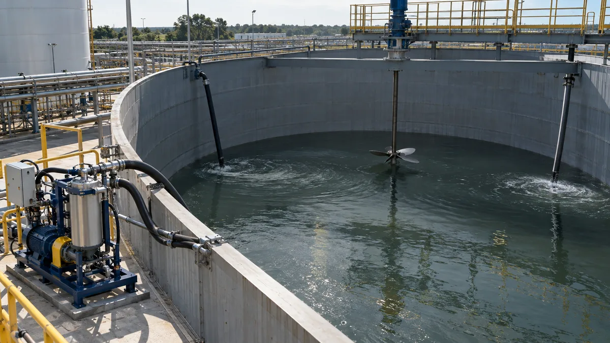 Filtragem offline em reservatório de grande volume em contexto industrial técnico e realista
