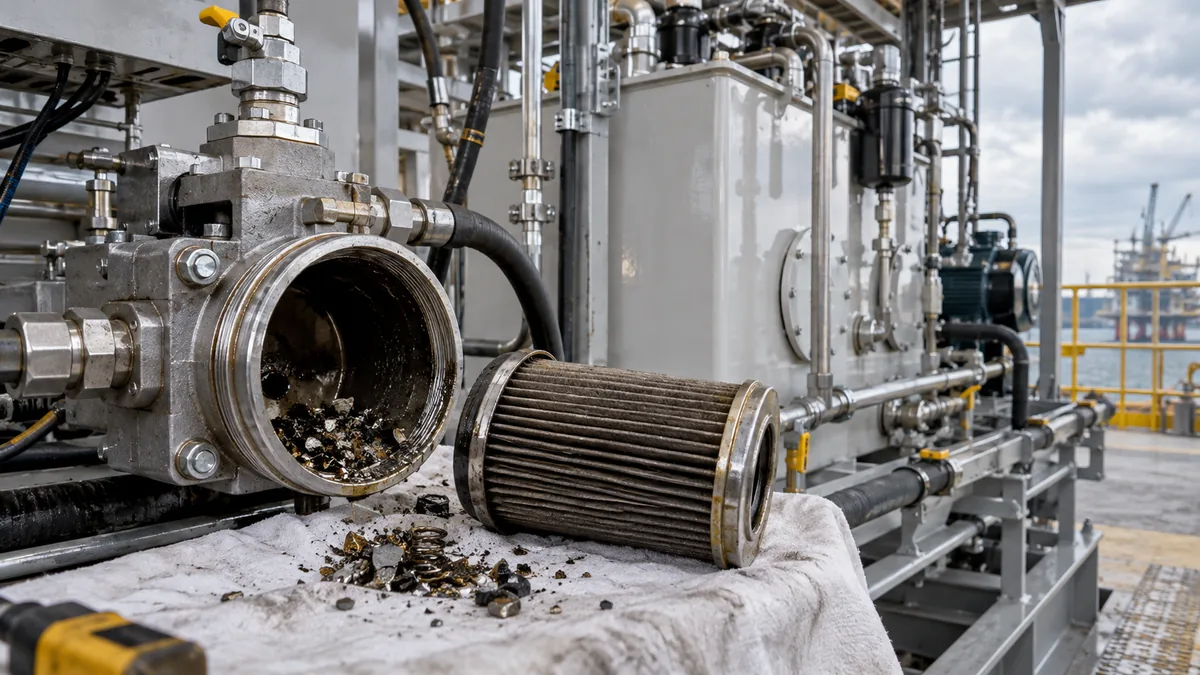 Flushing após fabricação e montagem em contexto industrial técnico e realista