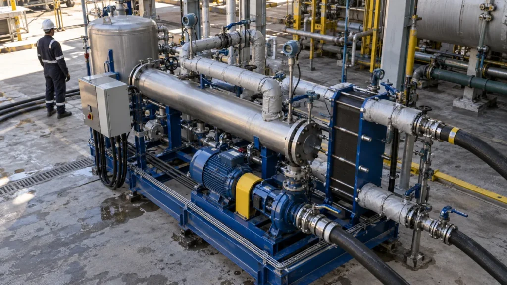 Hot oil flushing ou flushing convencional em contexto industrial técnico e realista