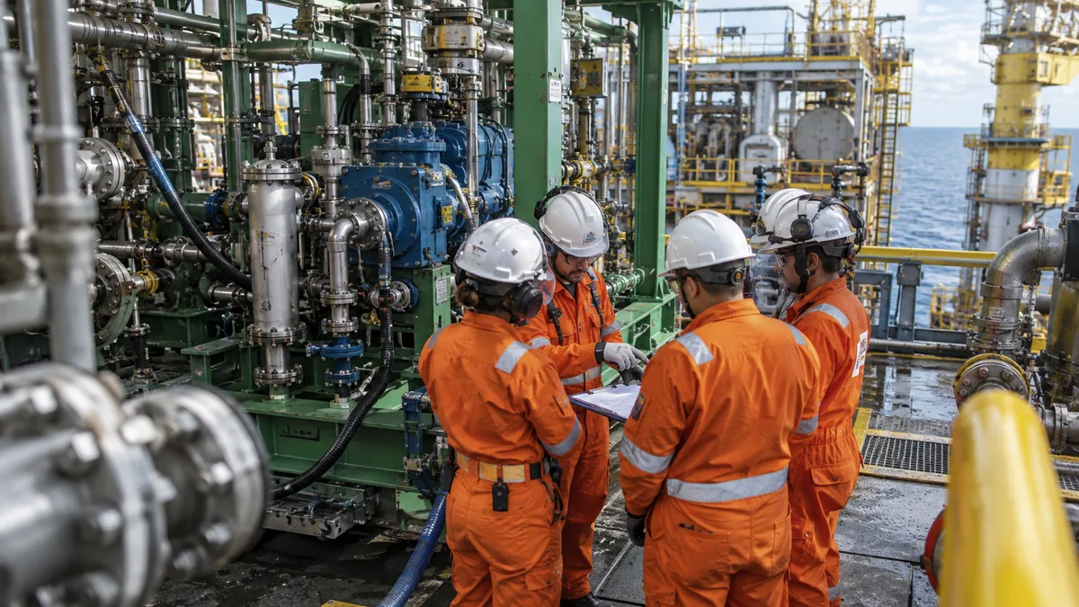 Limpeza técnica em parada de FPSO em contexto industrial técnico e realista
