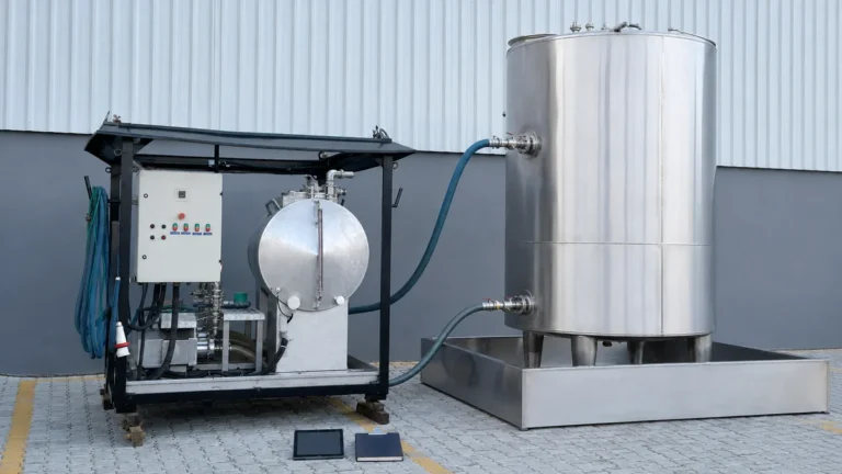 Tanque industrial em aço inox com circuito de passivação e registros técnicos de execução