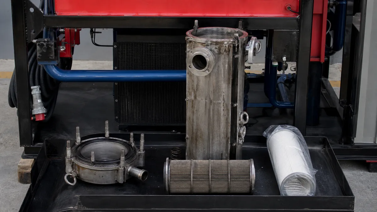 Carcaça de filtro de flushing aberta para troca controlada de elemento com o sistema parado