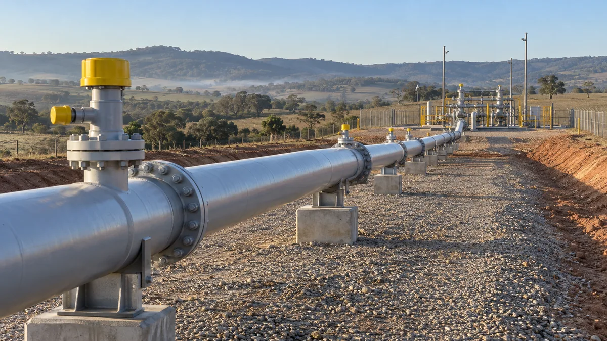 Trecho novo de gasoduto preparado para etapas de pré-comissionamento